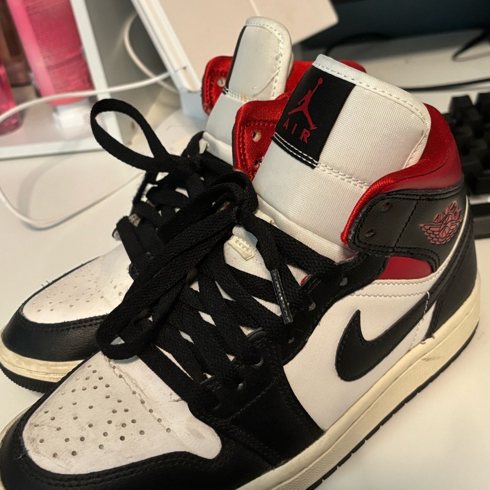 Air Jordan 1 Mid Black Sail Gym Red (Size 6W) 
- Used
